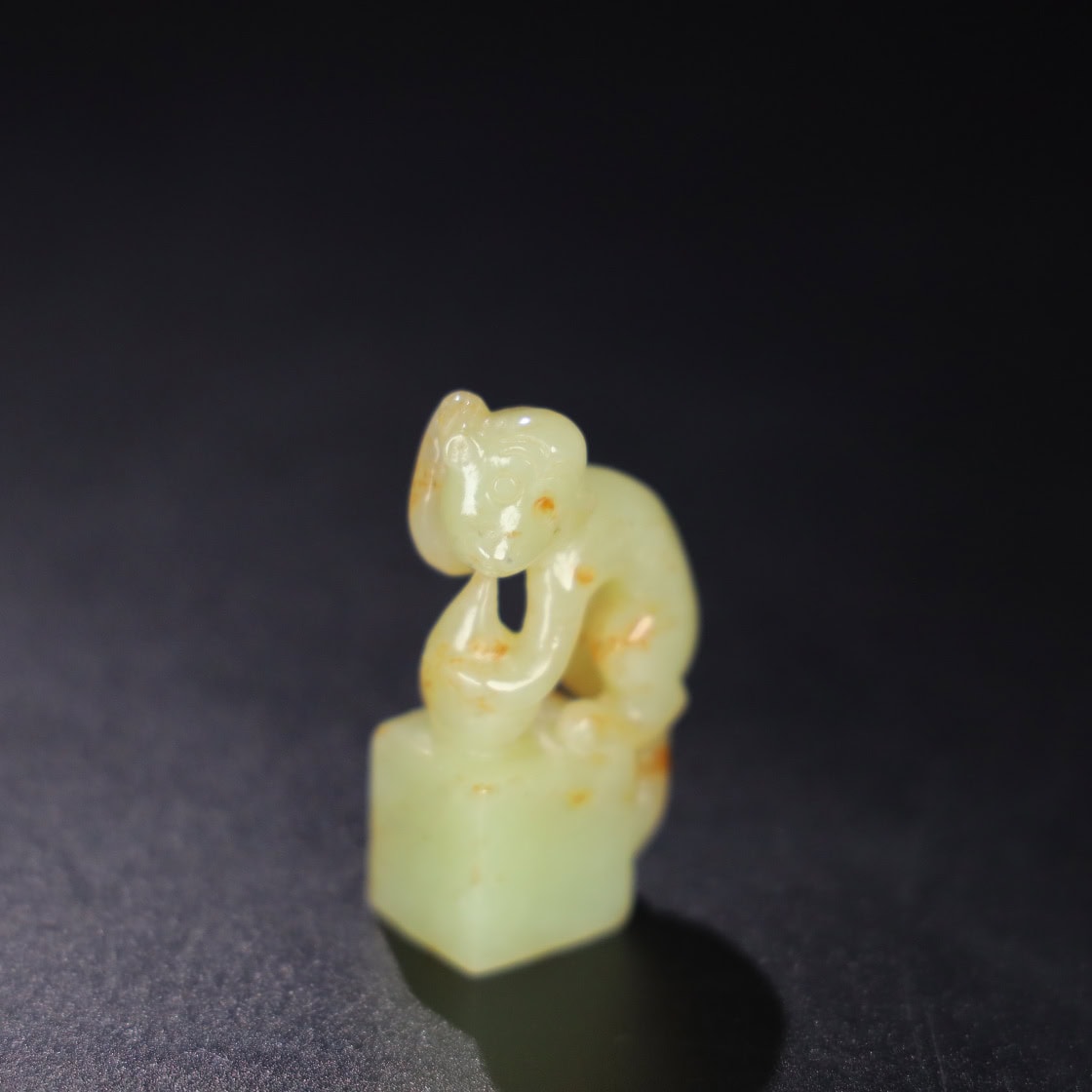 Chinese Natural Jade Carved Monkey