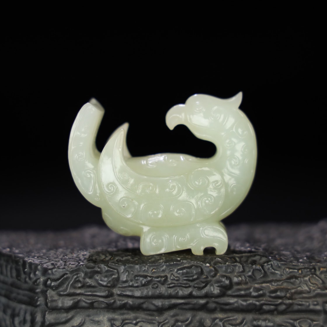 Chinese Natural Jade Carved bird