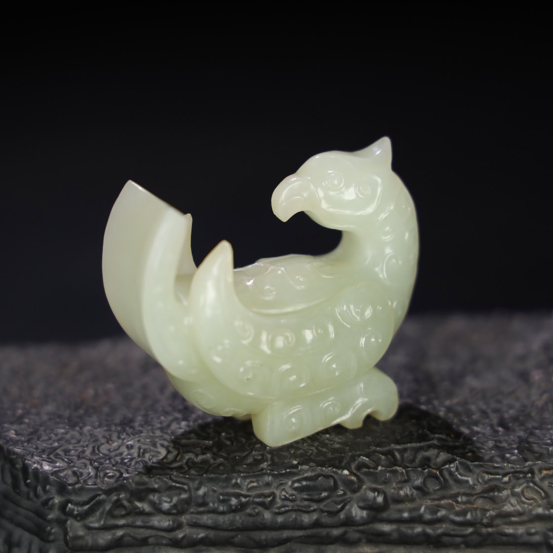 Chinese Natural Jade Carved bird