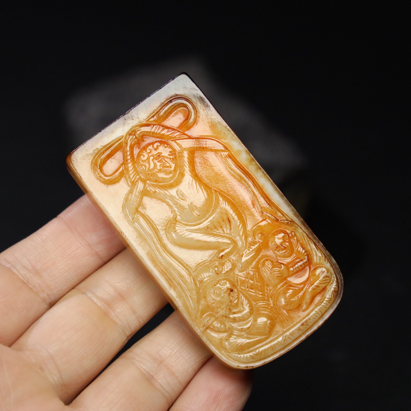 Chinese Natural Jade Carved Pendant