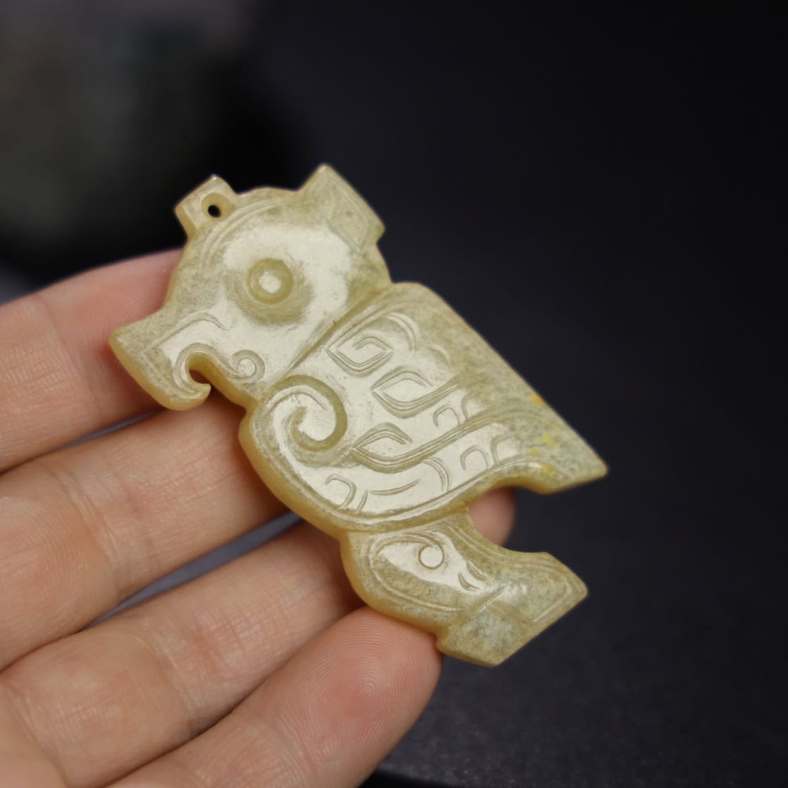 Chinese Natural Jade Carved Pendant