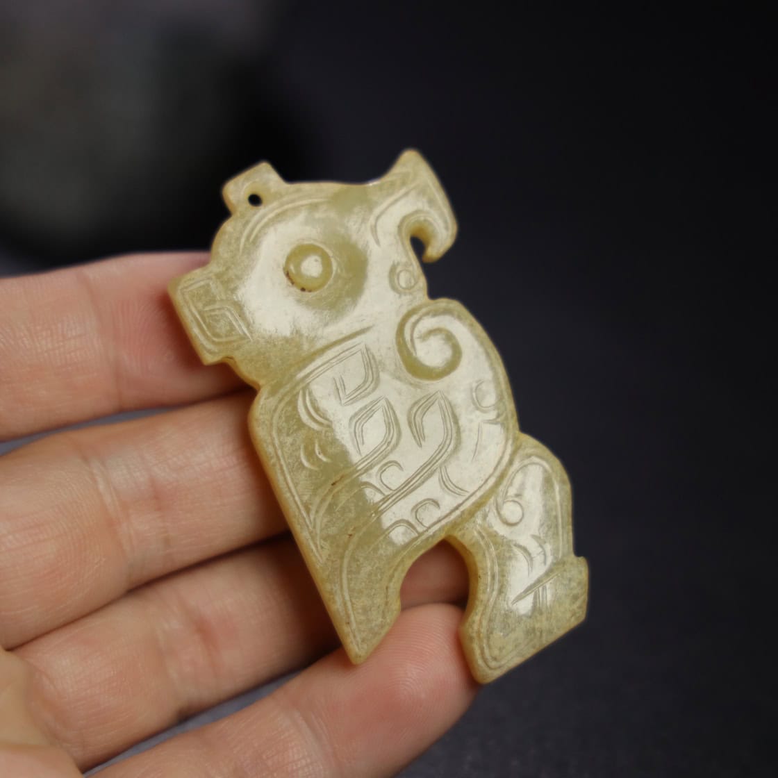 Chinese Natural Jade Carved Pendant