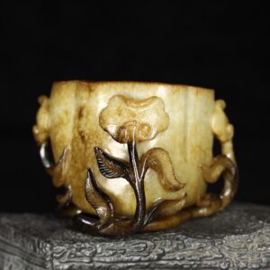 Chinese Natural Jade Carved brush washers