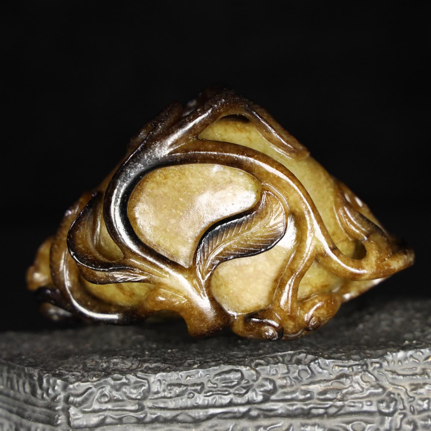 Chinese Natural Jade Carved brush washers