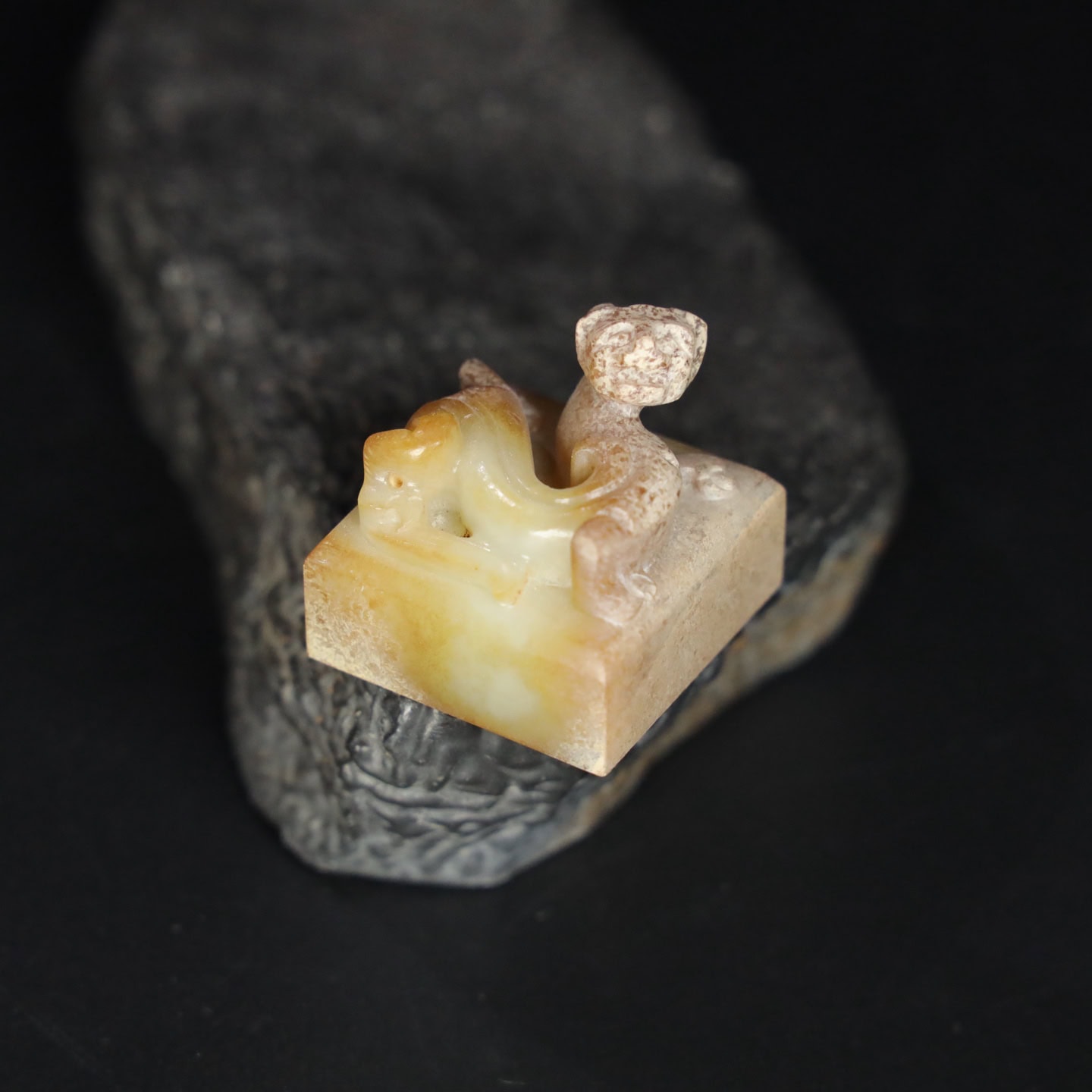 Chinese Natural Jade Carved Seal