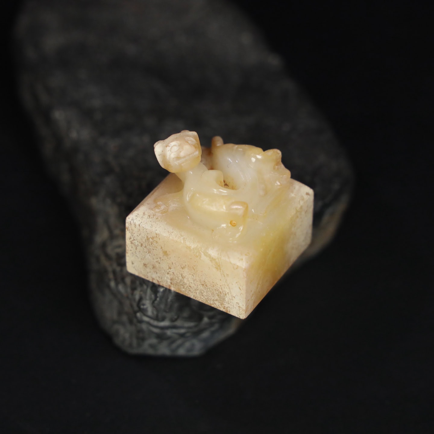 Chinese Natural Jade Carved Seal