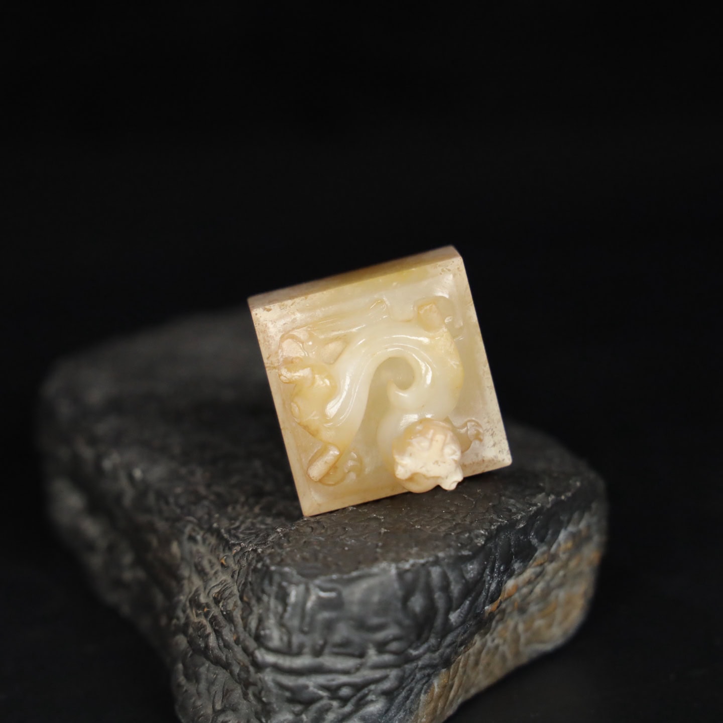 Chinese Natural Jade Carved Seal