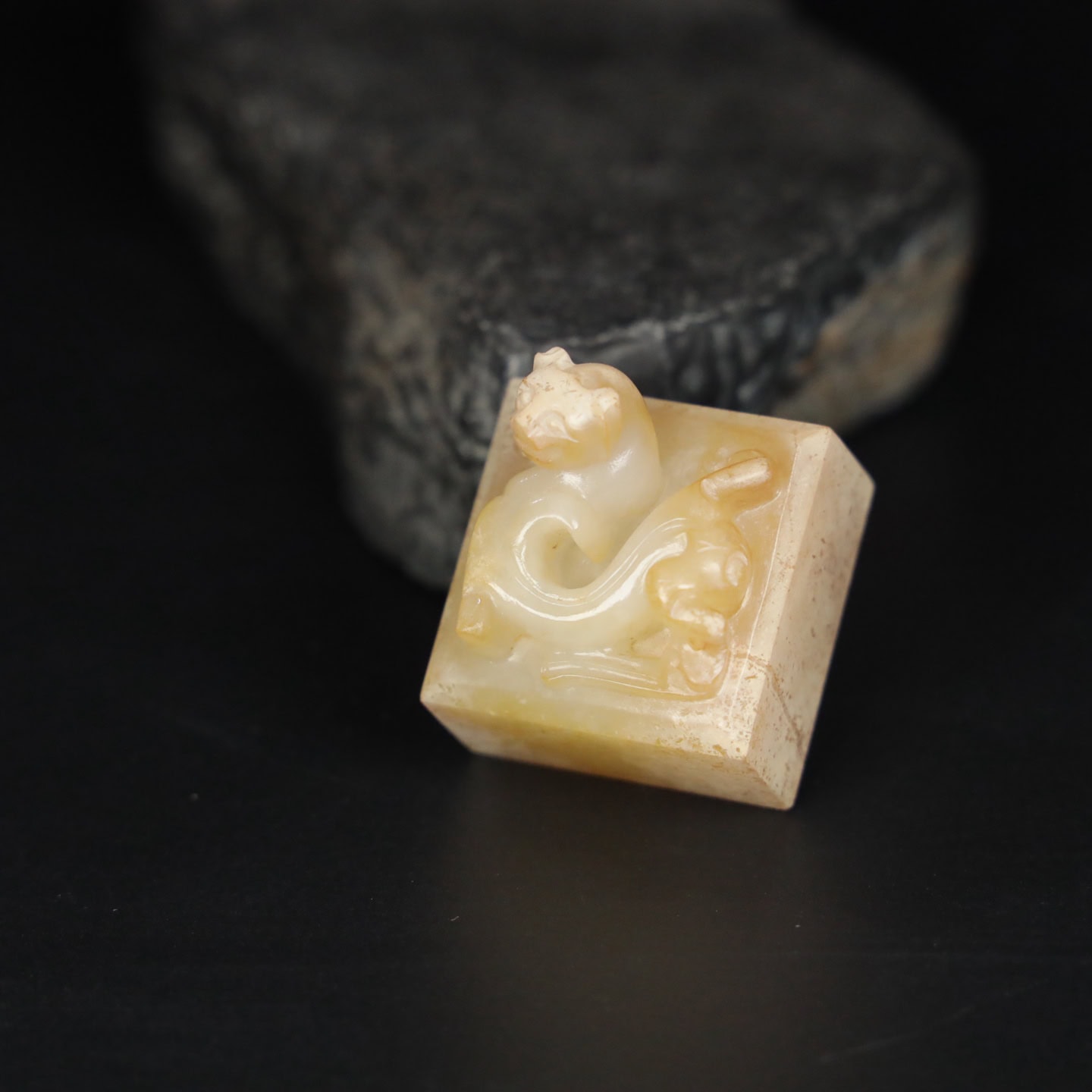 Chinese Natural Jade Carved Seal