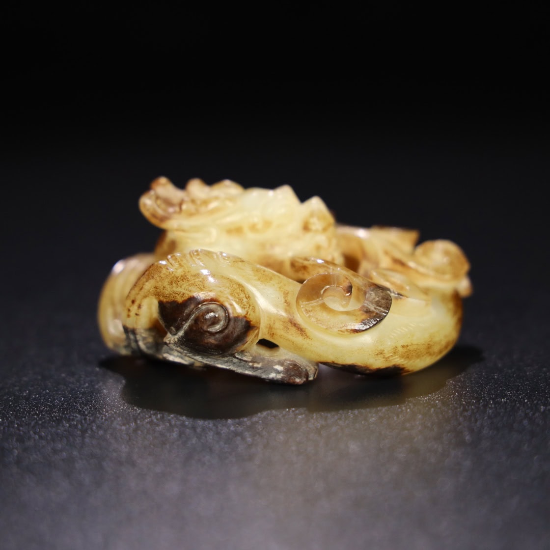 Chinese Natural Jade Carved dragon handle
