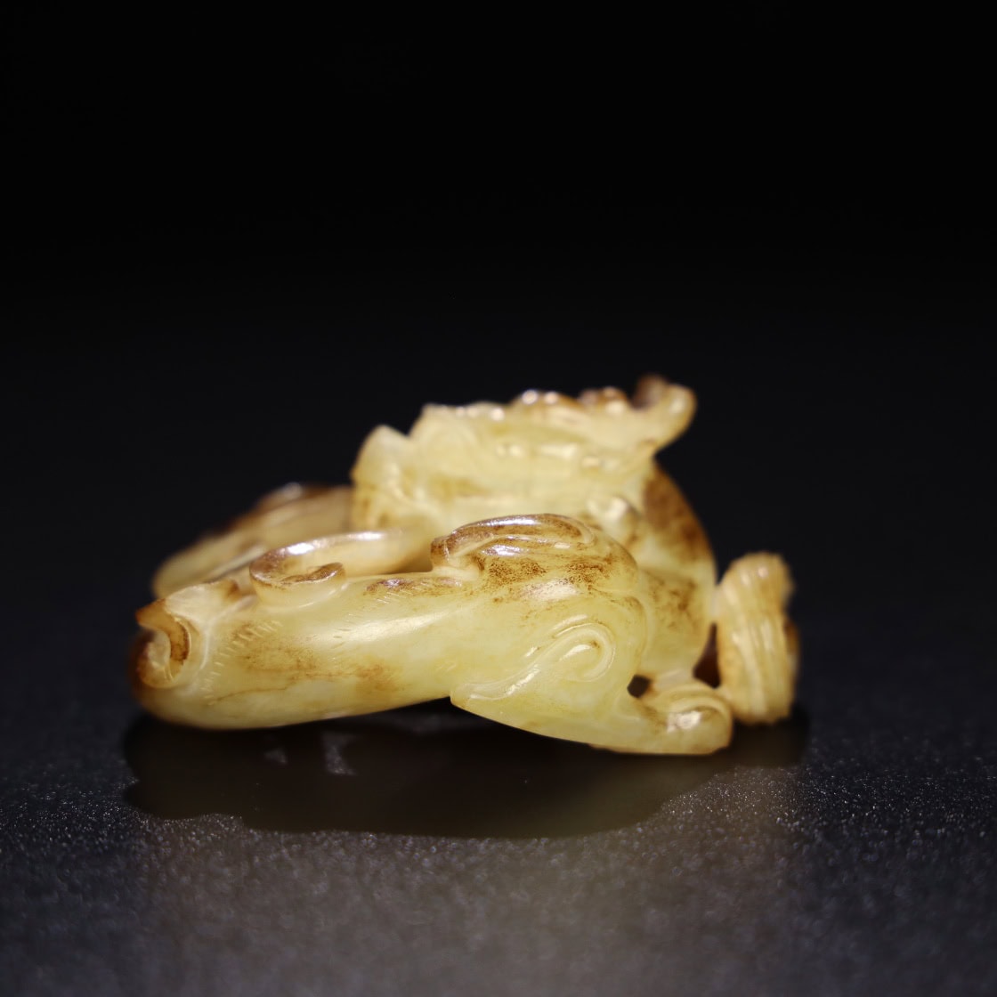 Chinese Natural Jade Carved dragon handle