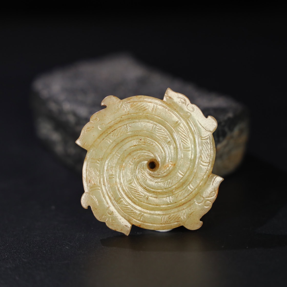 Chinese Natural Jade Carved Xuanji