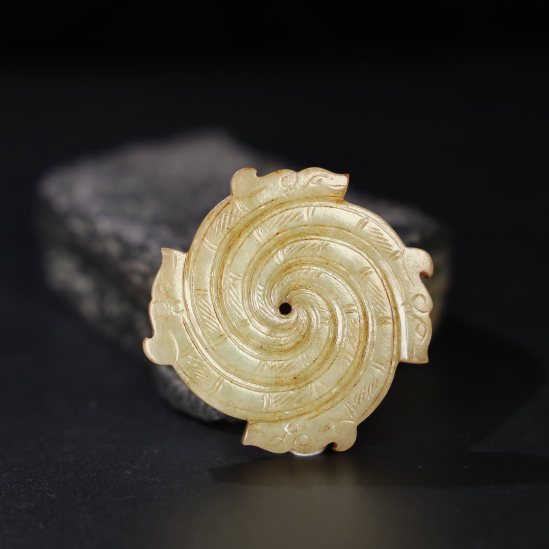 Chinese Natural Jade Carved Xuanji