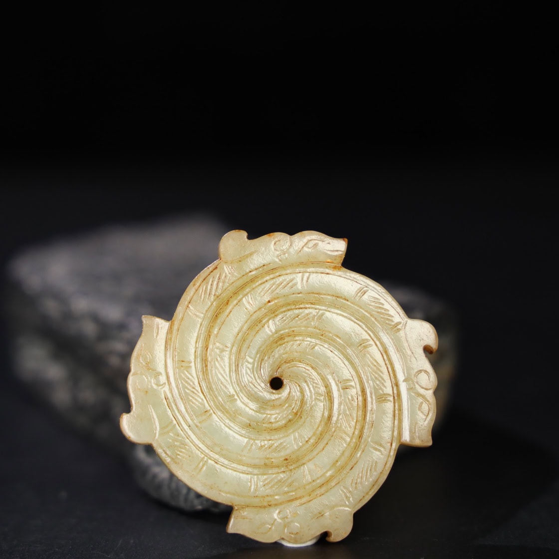 Chinese Natural Jade Carved Xuanji