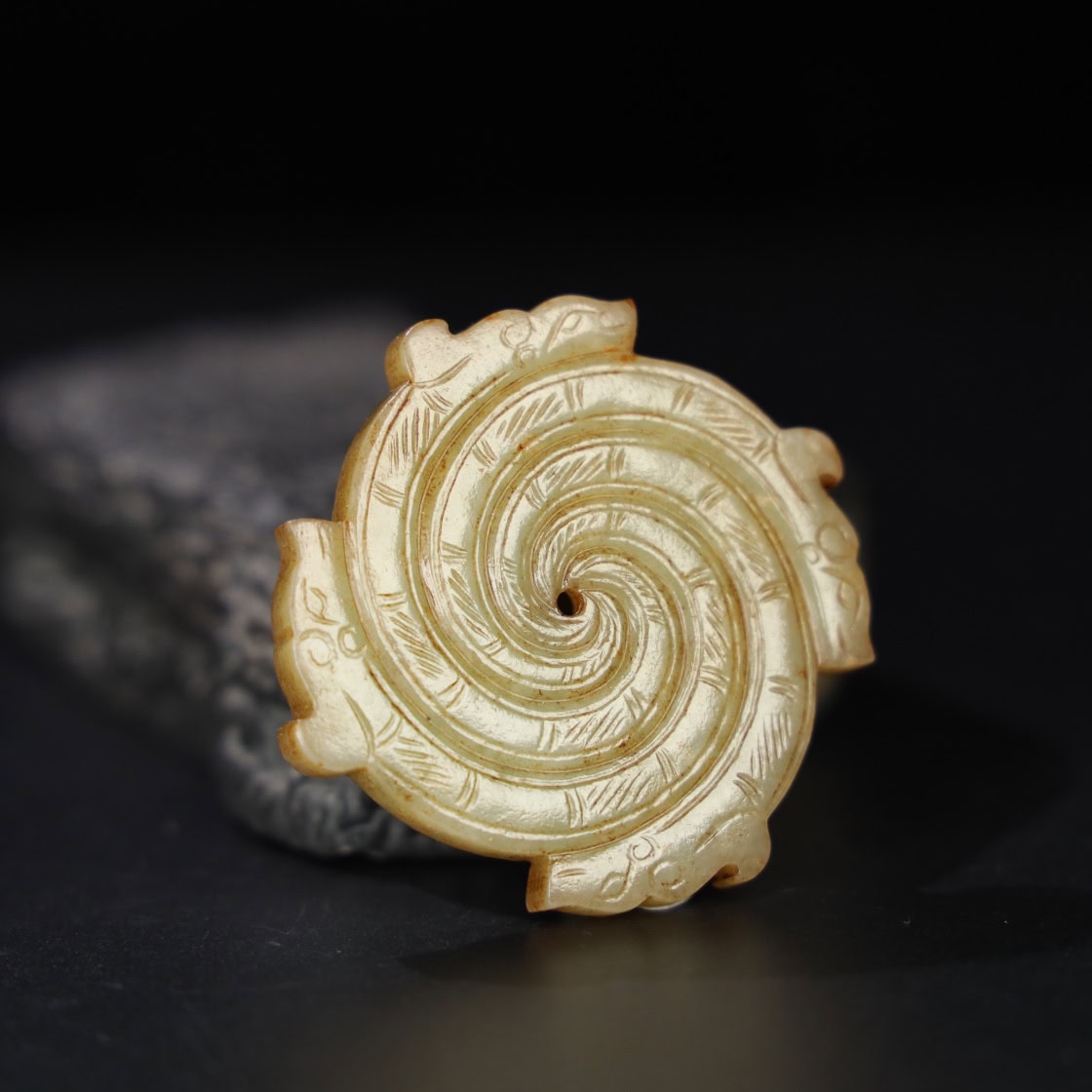 Chinese Natural Jade Carved Xuanji