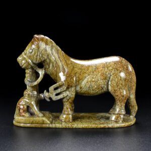 Chinese Natural Jade Carved Horse Statue