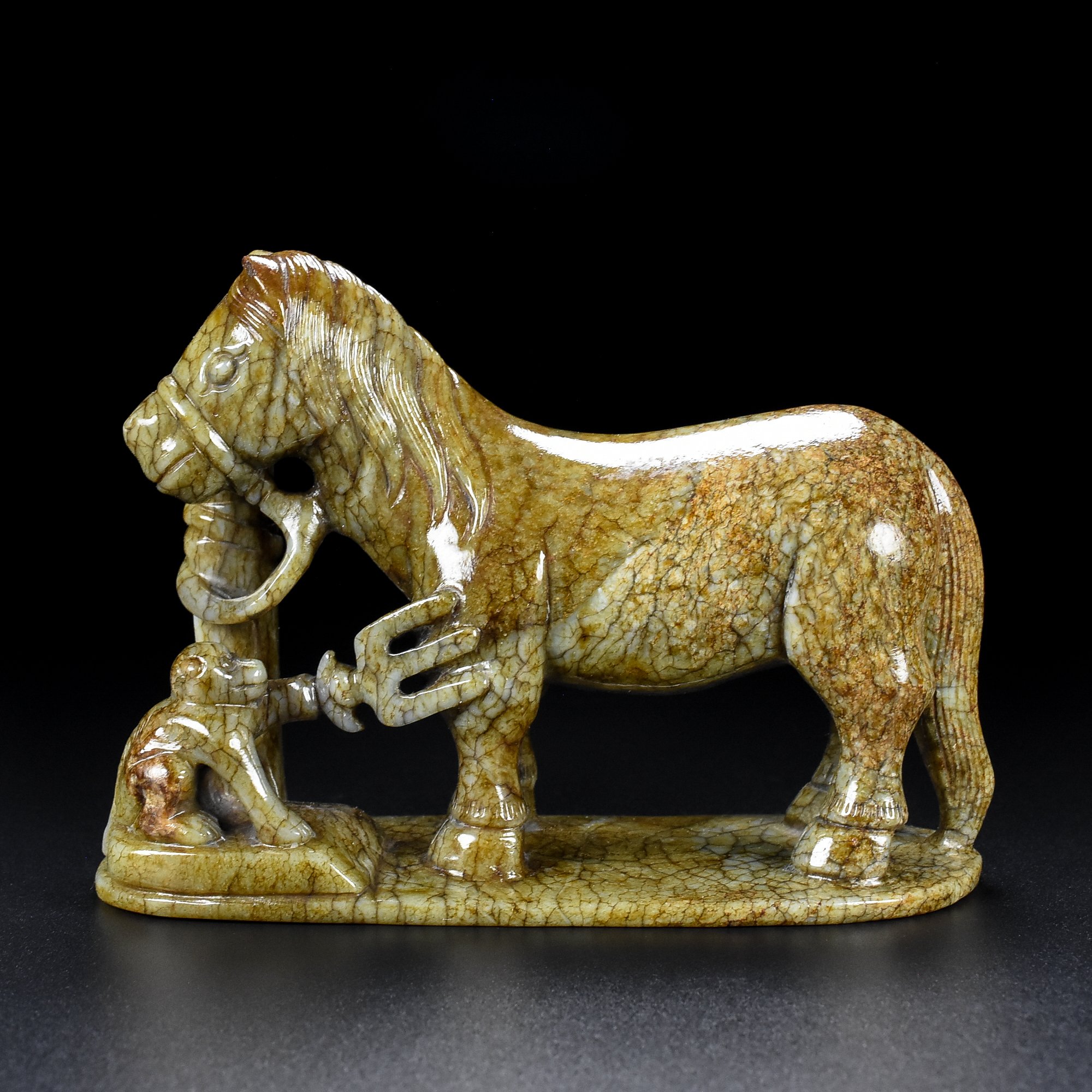 Chinese Natural Jade Carved Horse Statue