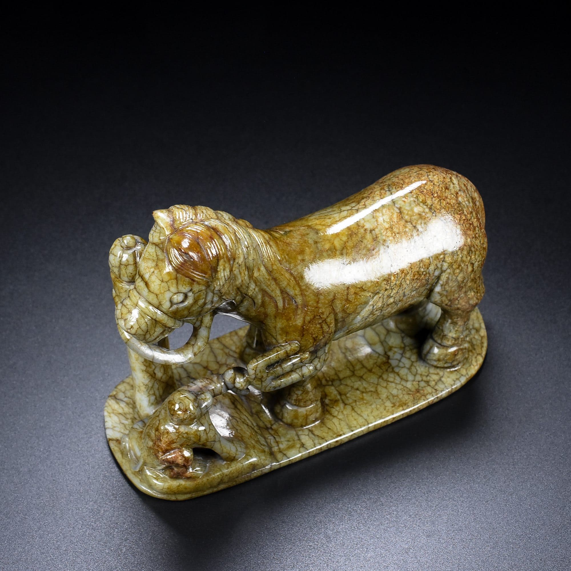 Chinese Natural Jade Carved Horse Statue