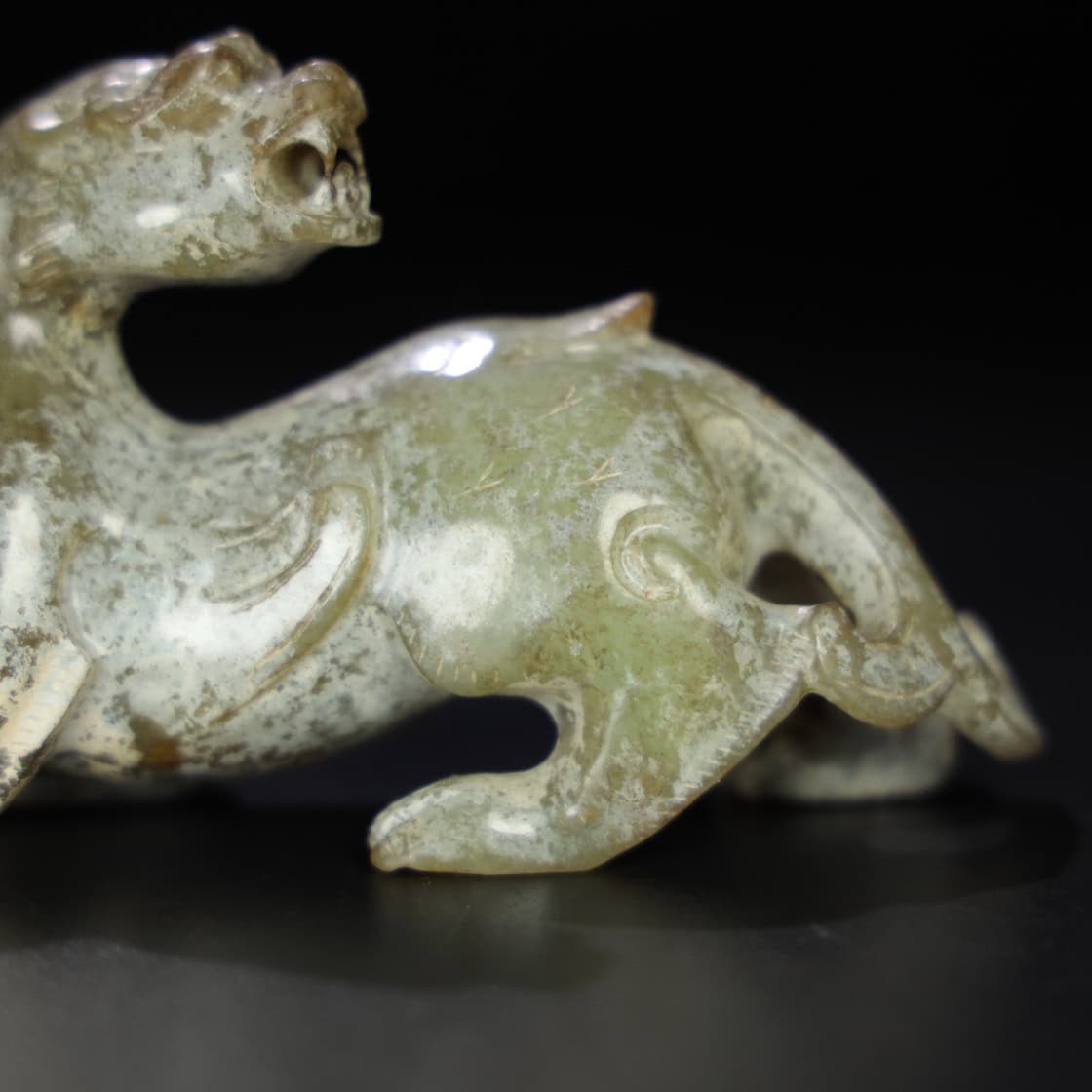 Chinese Natural Jade Carved Beast