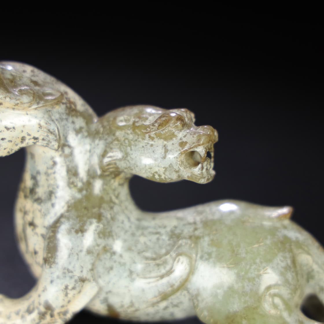 Chinese Natural Jade Carved Beast