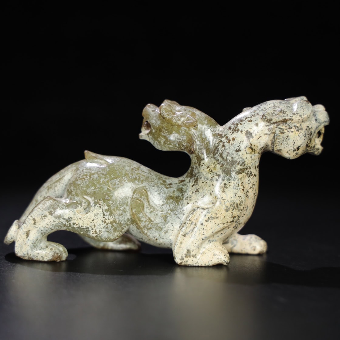 Chinese Natural Jade Carved Beast