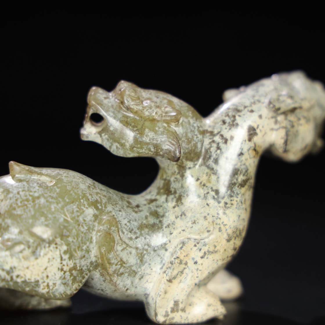 Chinese Natural Jade Carved Beast