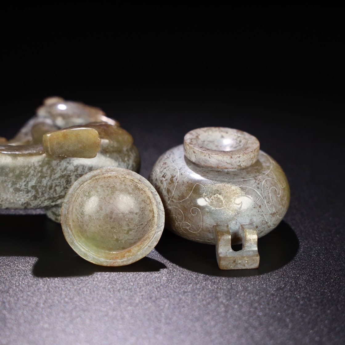 Chinese Natural Jade Carved incense burner