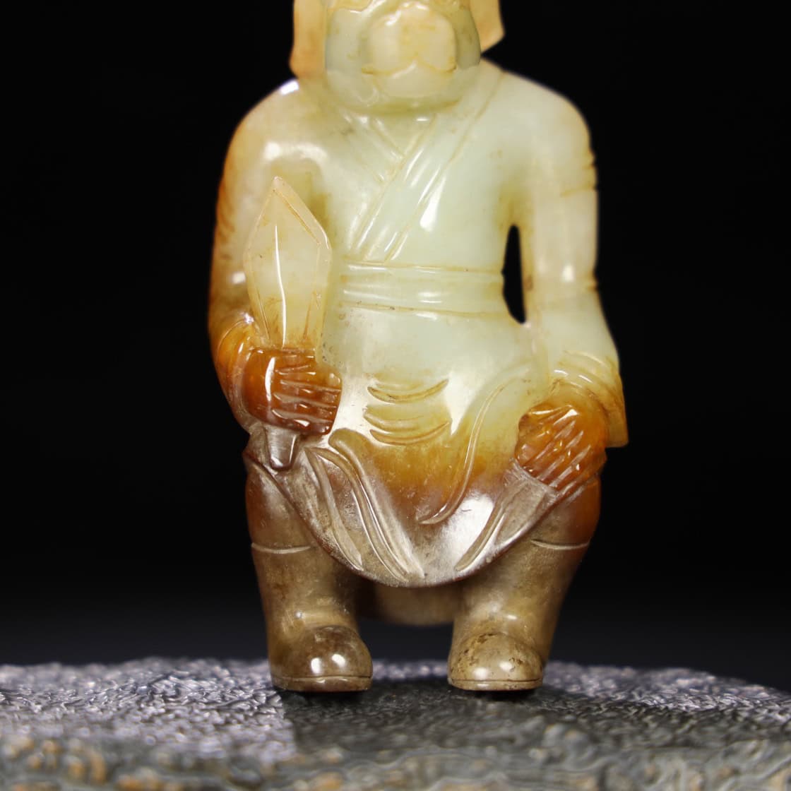 Chinese Natural Jade Carved Beast Statue
