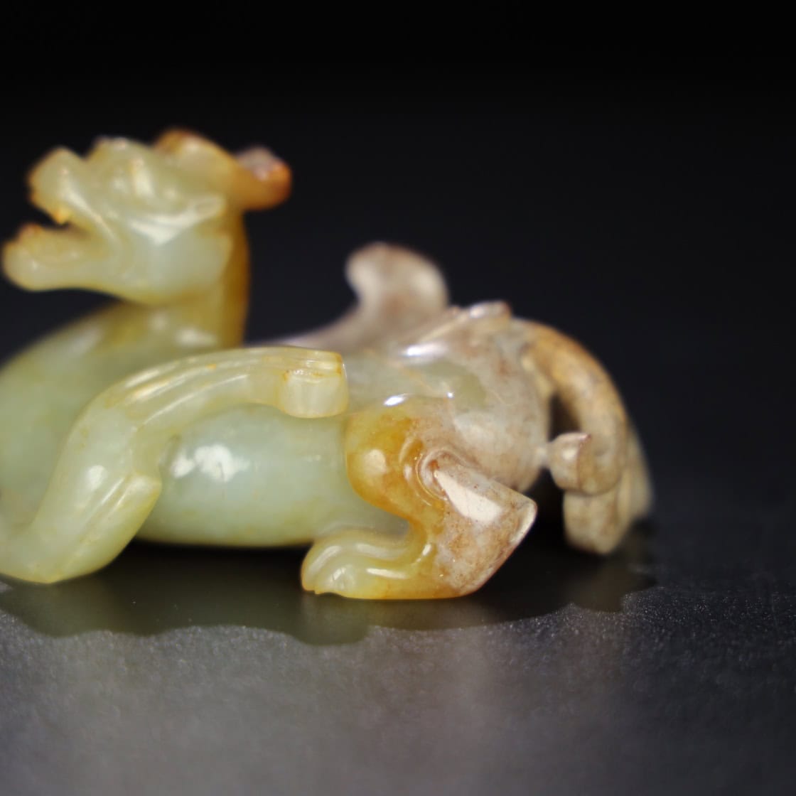 Chinese Natural Jade Carved animals statue
