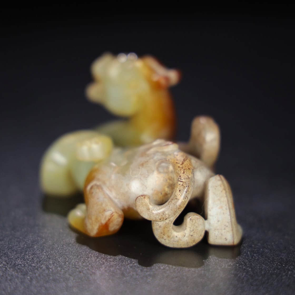 Chinese Natural Jade Carved animals statue