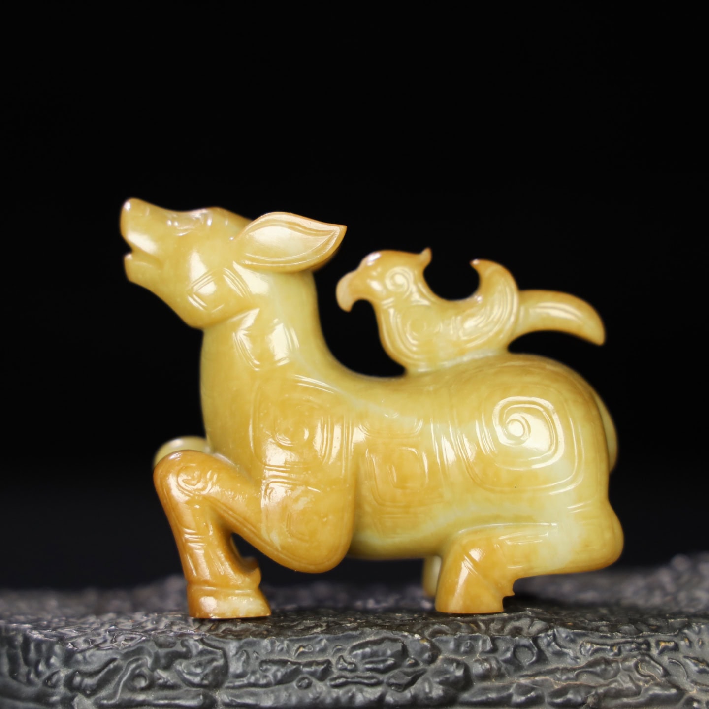 Chinese Natural Jade Carved animals statue