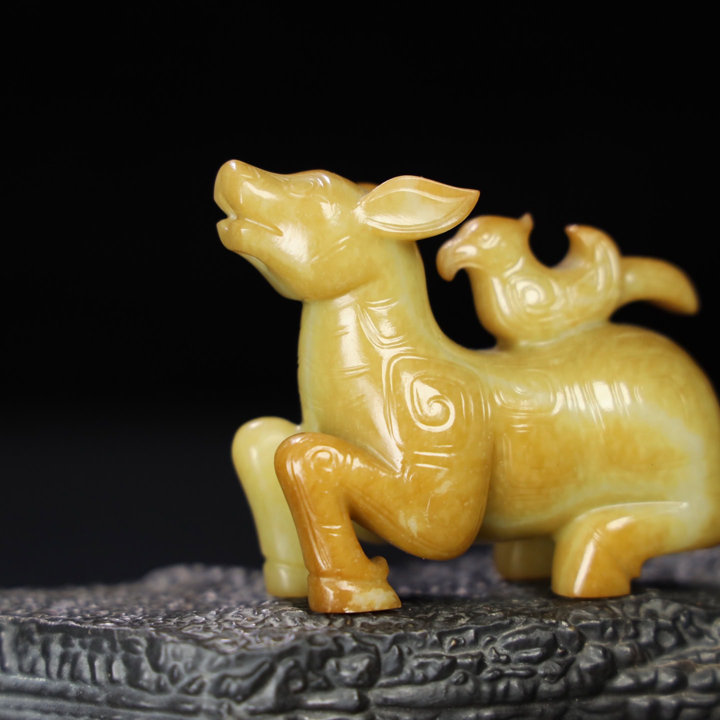 Chinese Natural Jade Carved animals statue