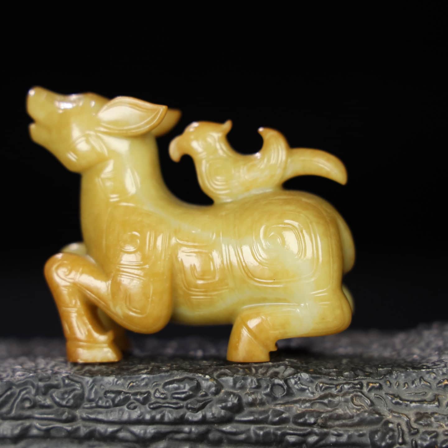 Chinese Natural Jade Carved animals statue