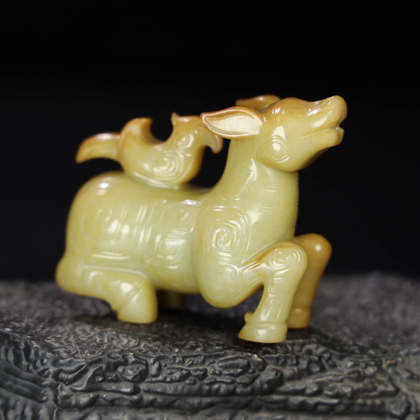 Chinese Natural Jade Carved animals statue