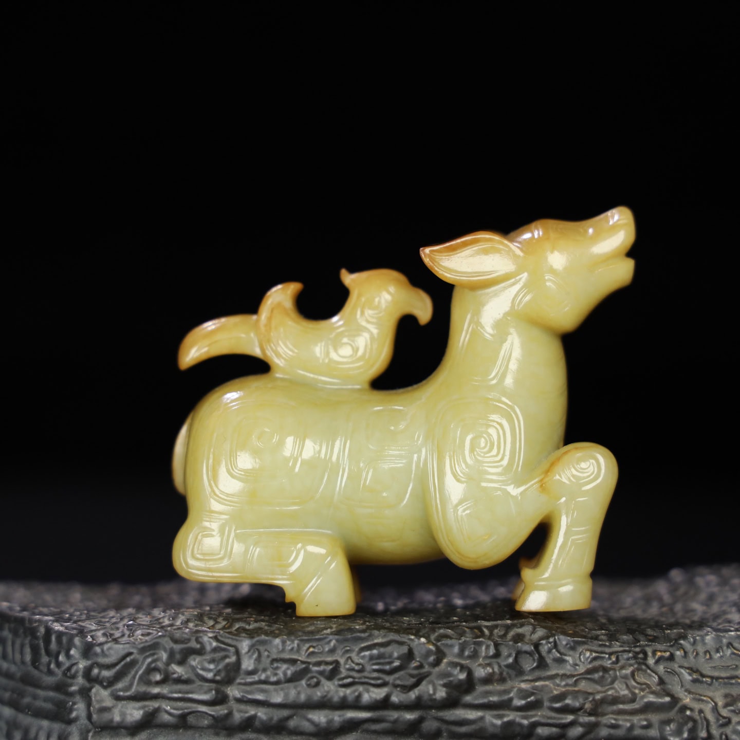 Chinese Natural Jade Carved animals statue