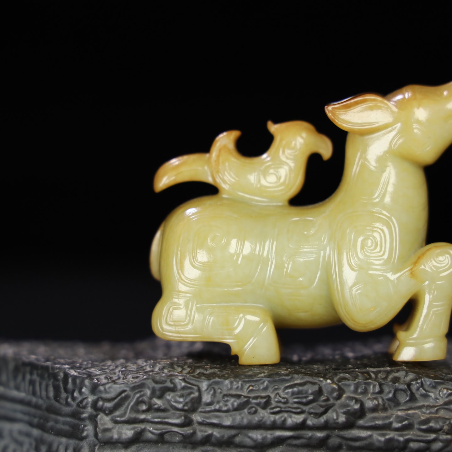 Chinese Natural Jade Carved animals statue