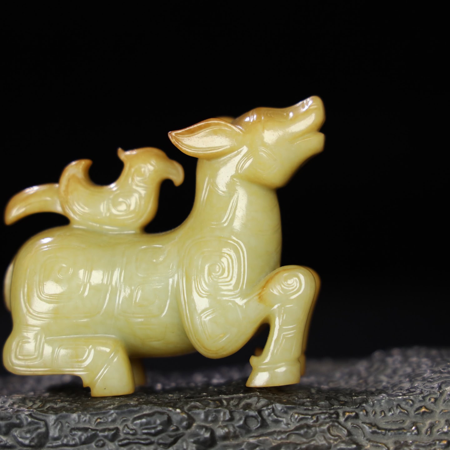 Chinese Natural Jade Carved animals statue