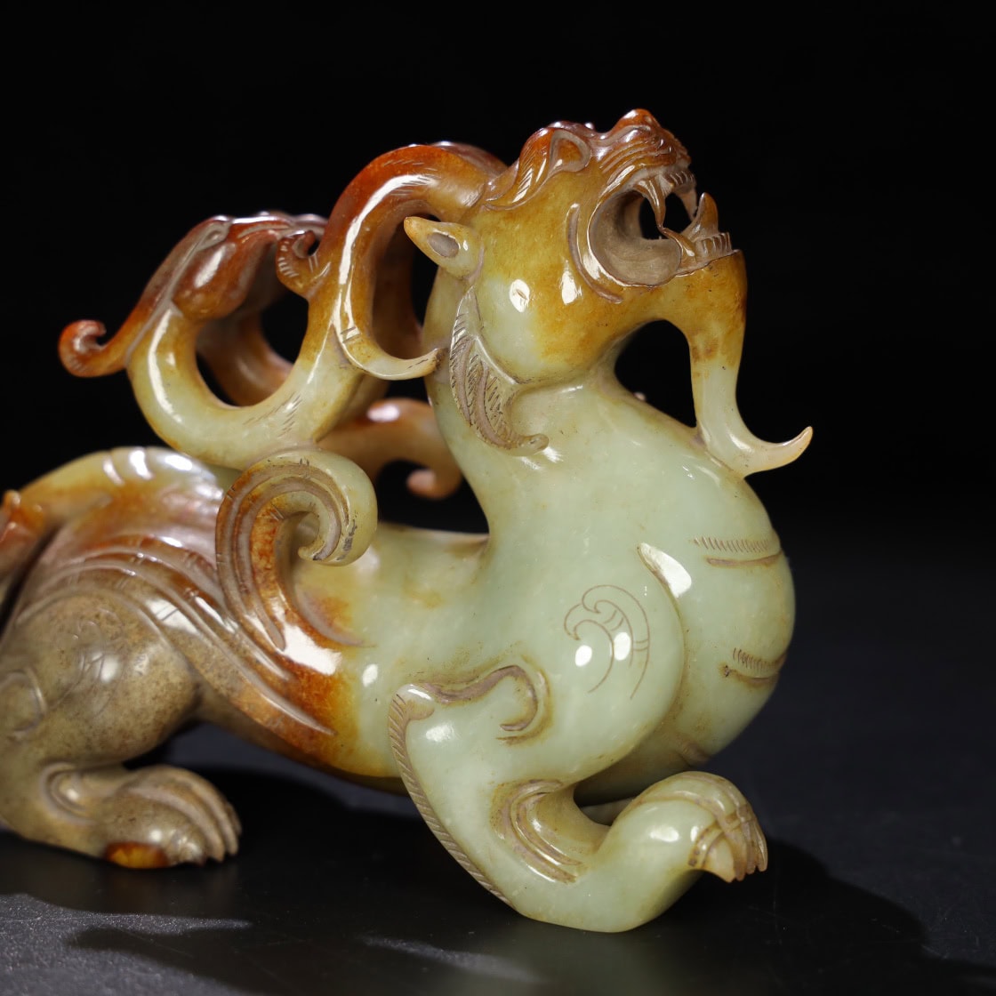 Chinese Natural Jade Carved beasts