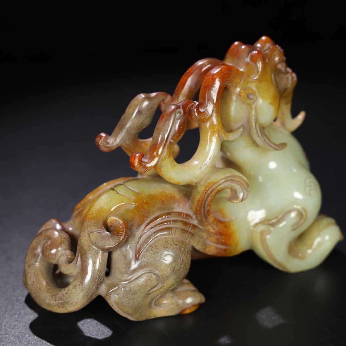 Chinese Natural Jade Carved beasts