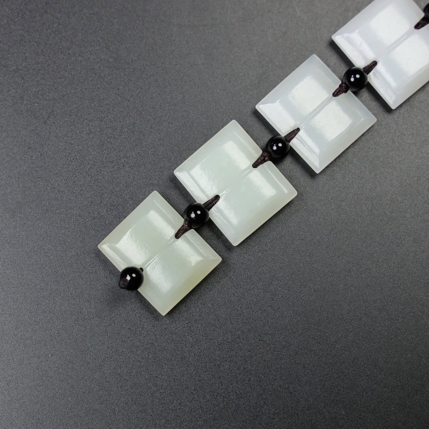 Chinese Natural Jade Carved I-shaped Pendant