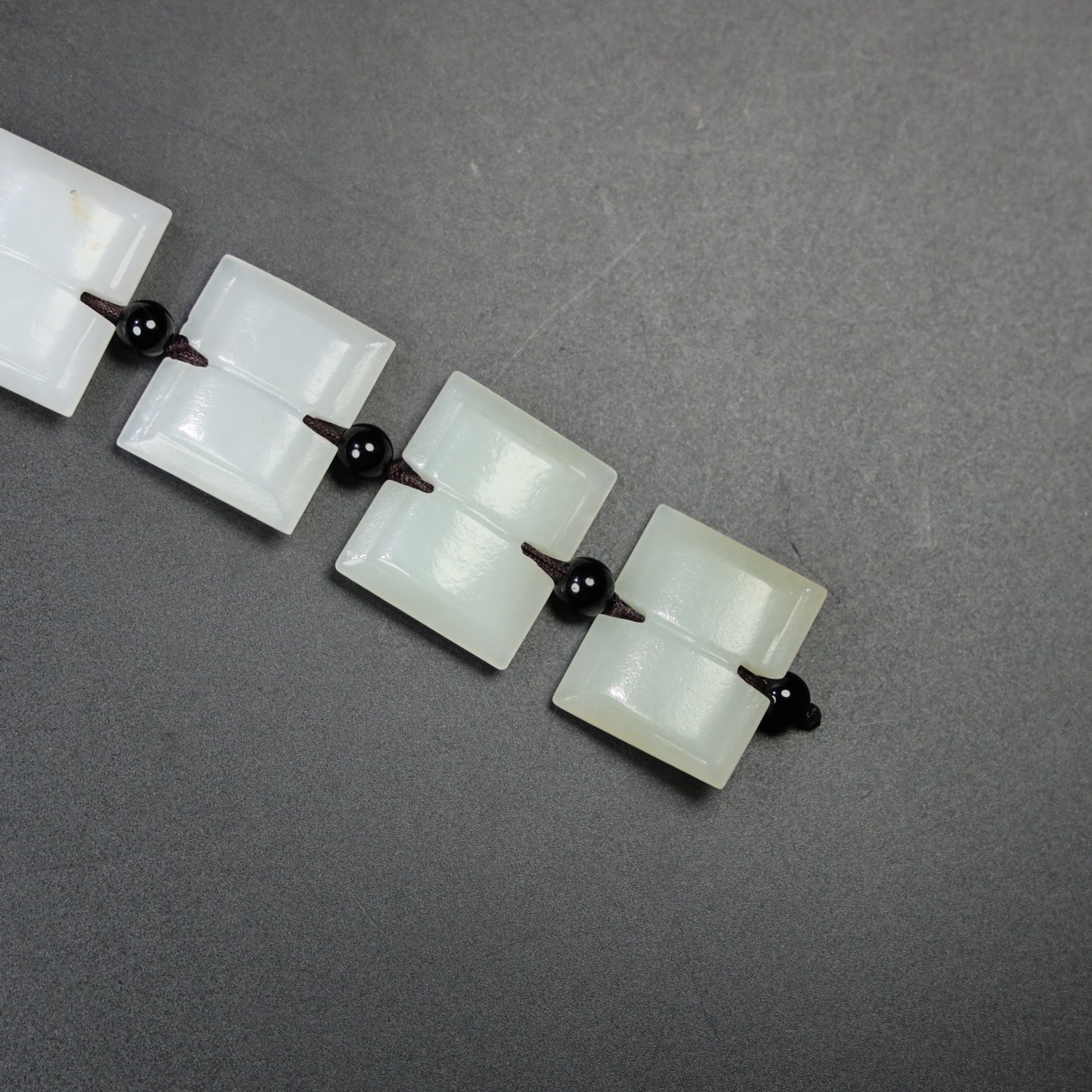 Chinese Natural Jade Carved I-shaped Pendant