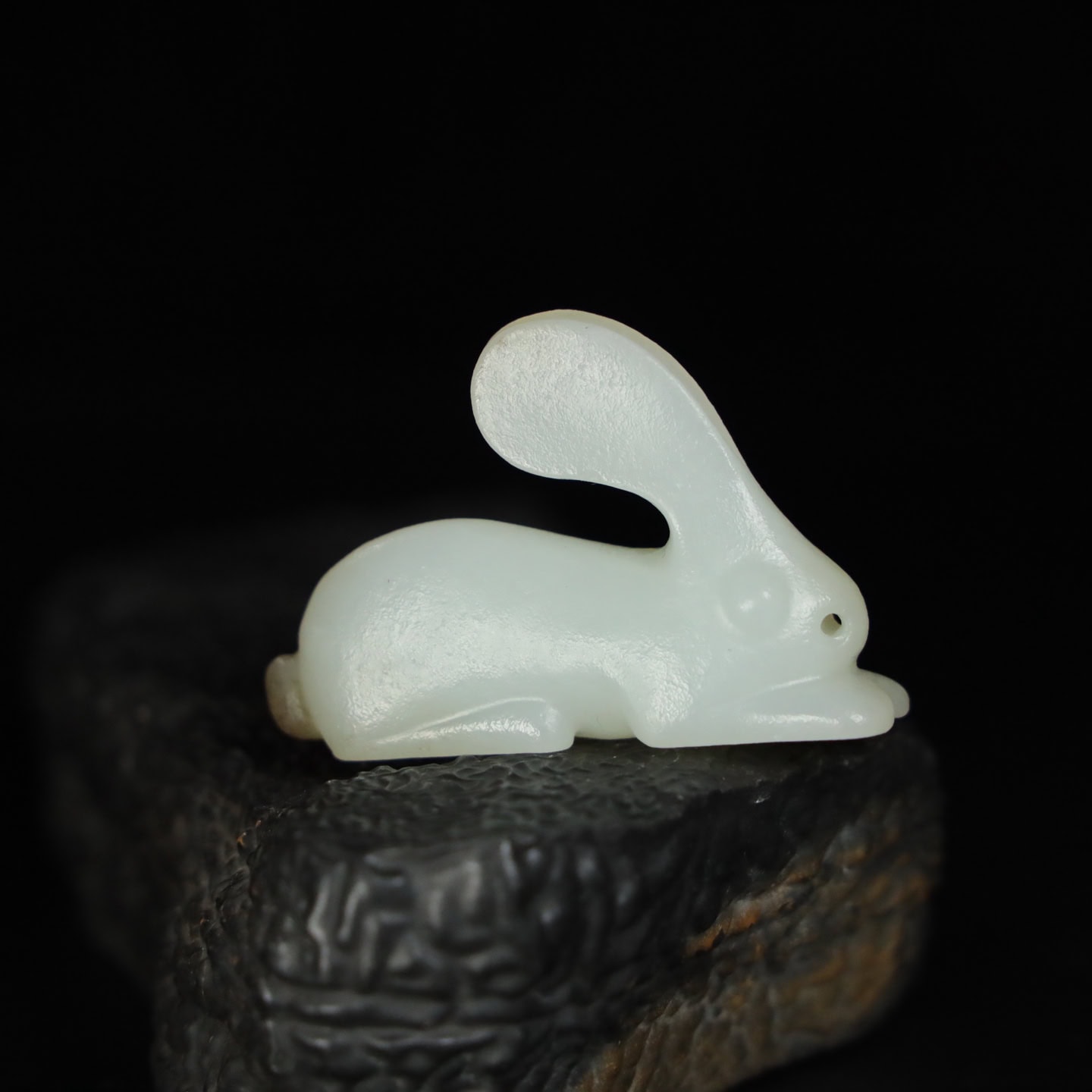 Chinese Natural Jade Carved Rabbit