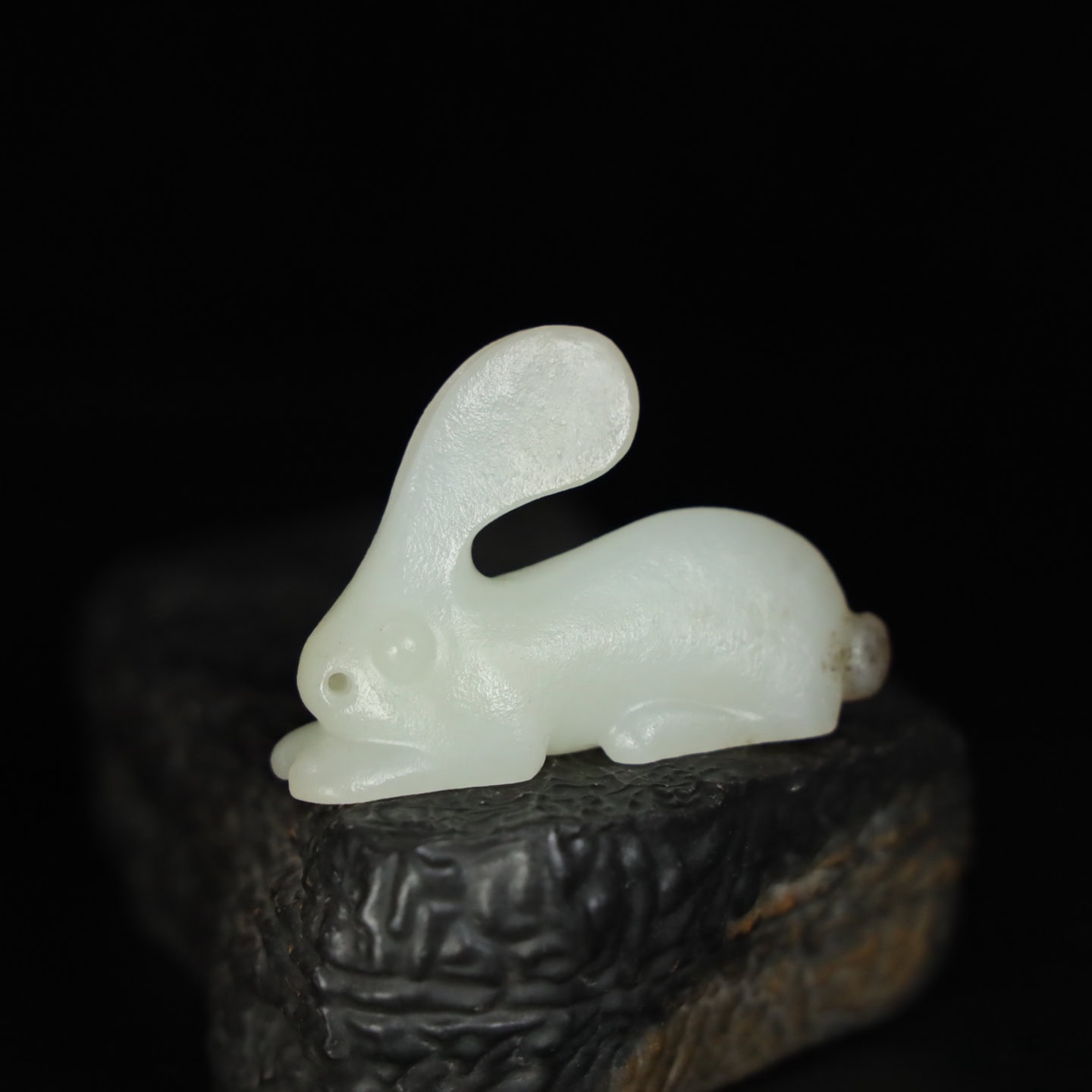 Chinese Natural Jade Carved Rabbit