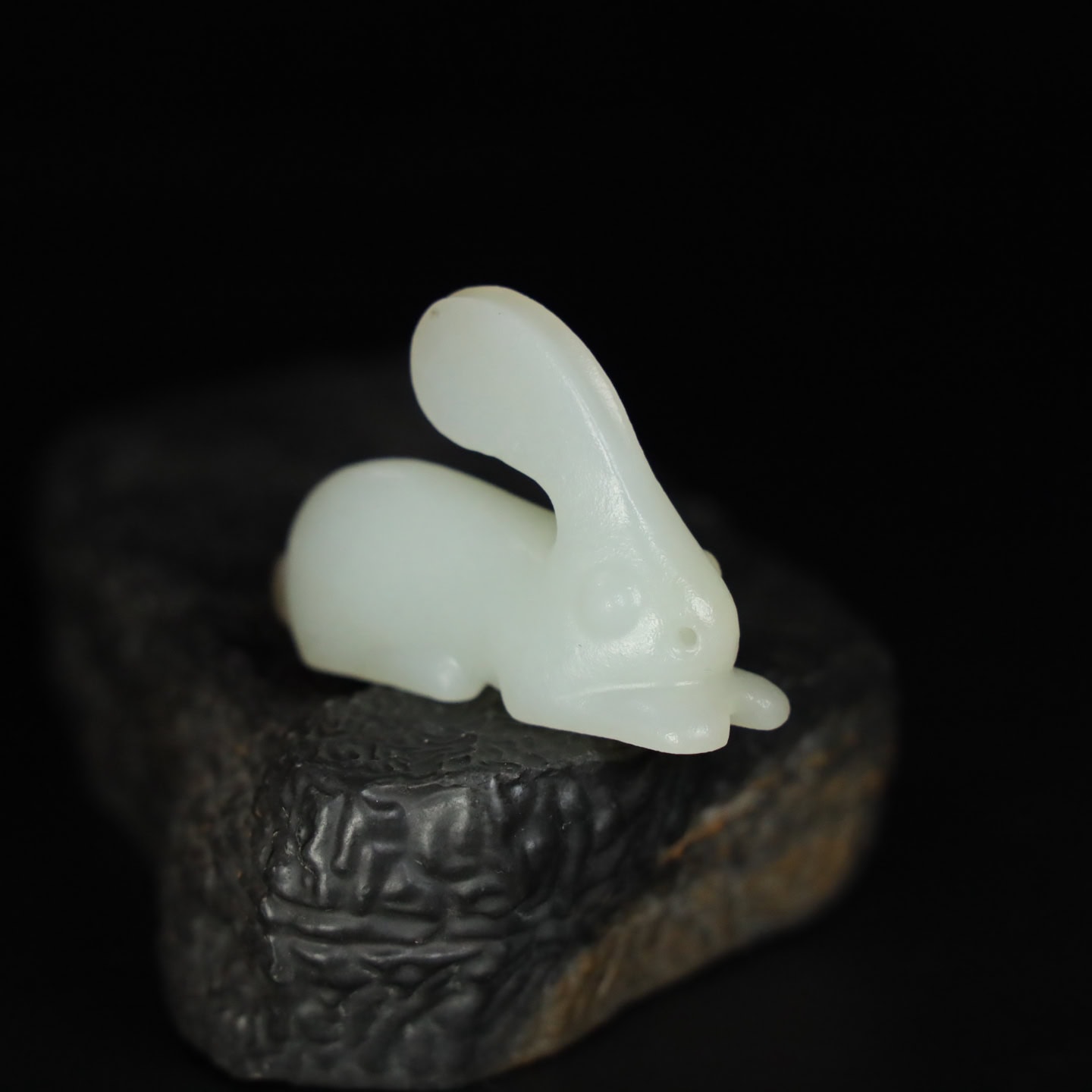 Chinese Natural Jade Carved Rabbit