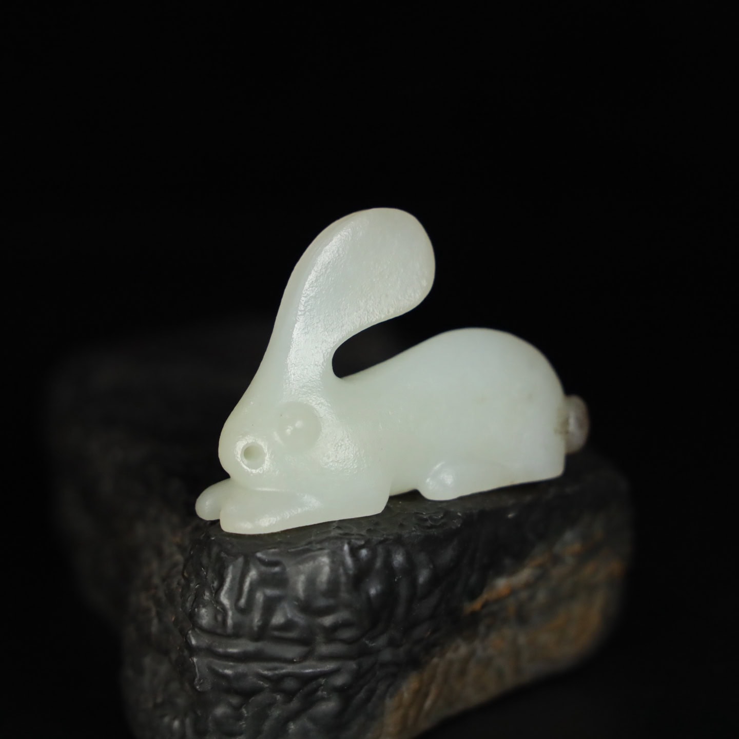 Chinese Natural Jade Carved Rabbit