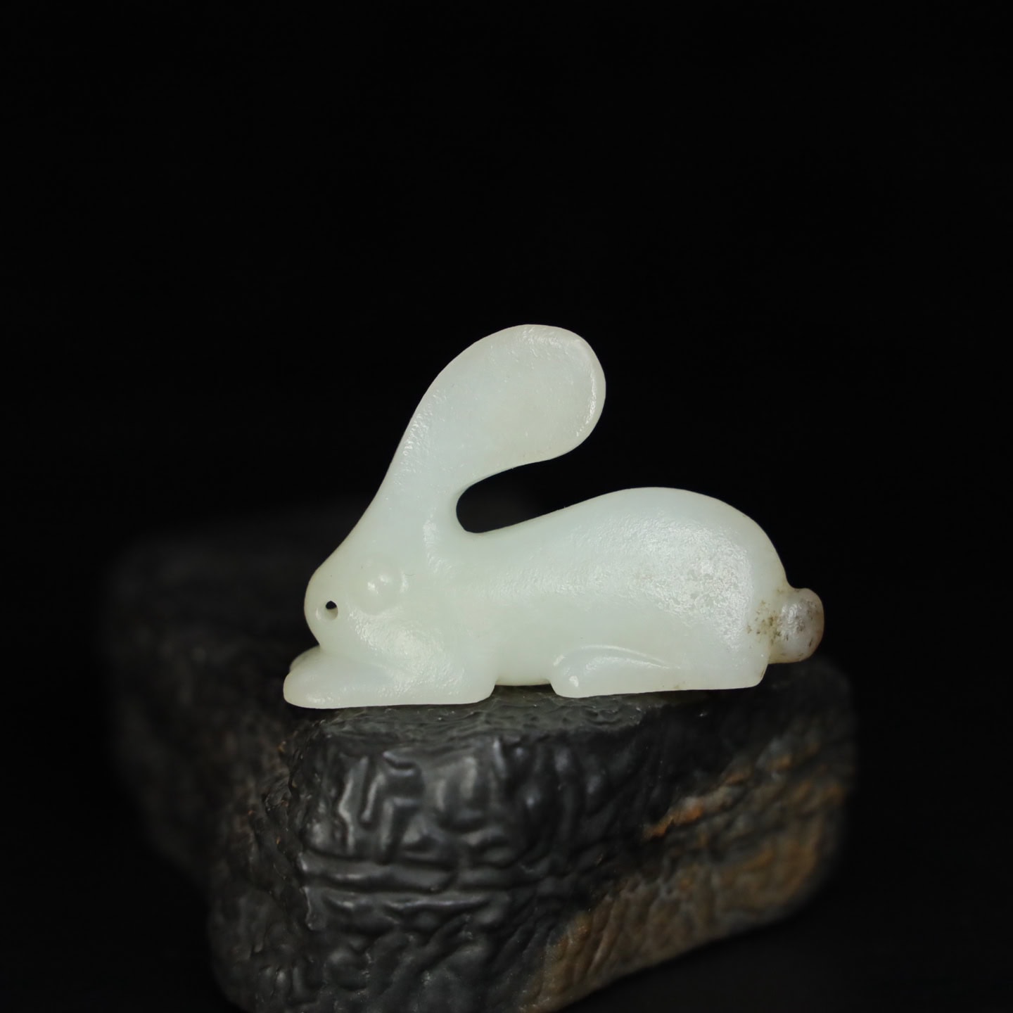 Chinese Natural Jade Carved Rabbit