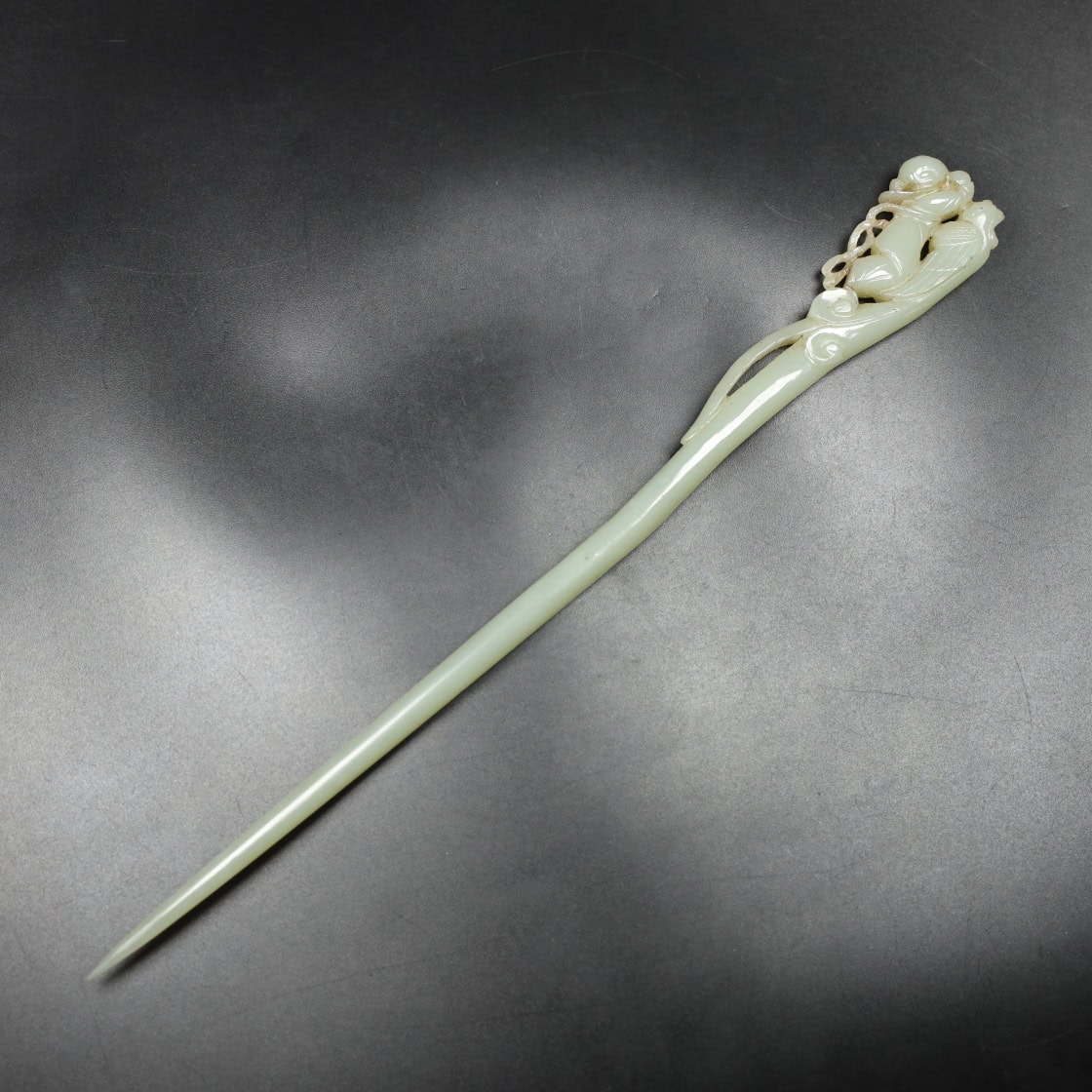 Chinese Natural Jade Carved hairpin