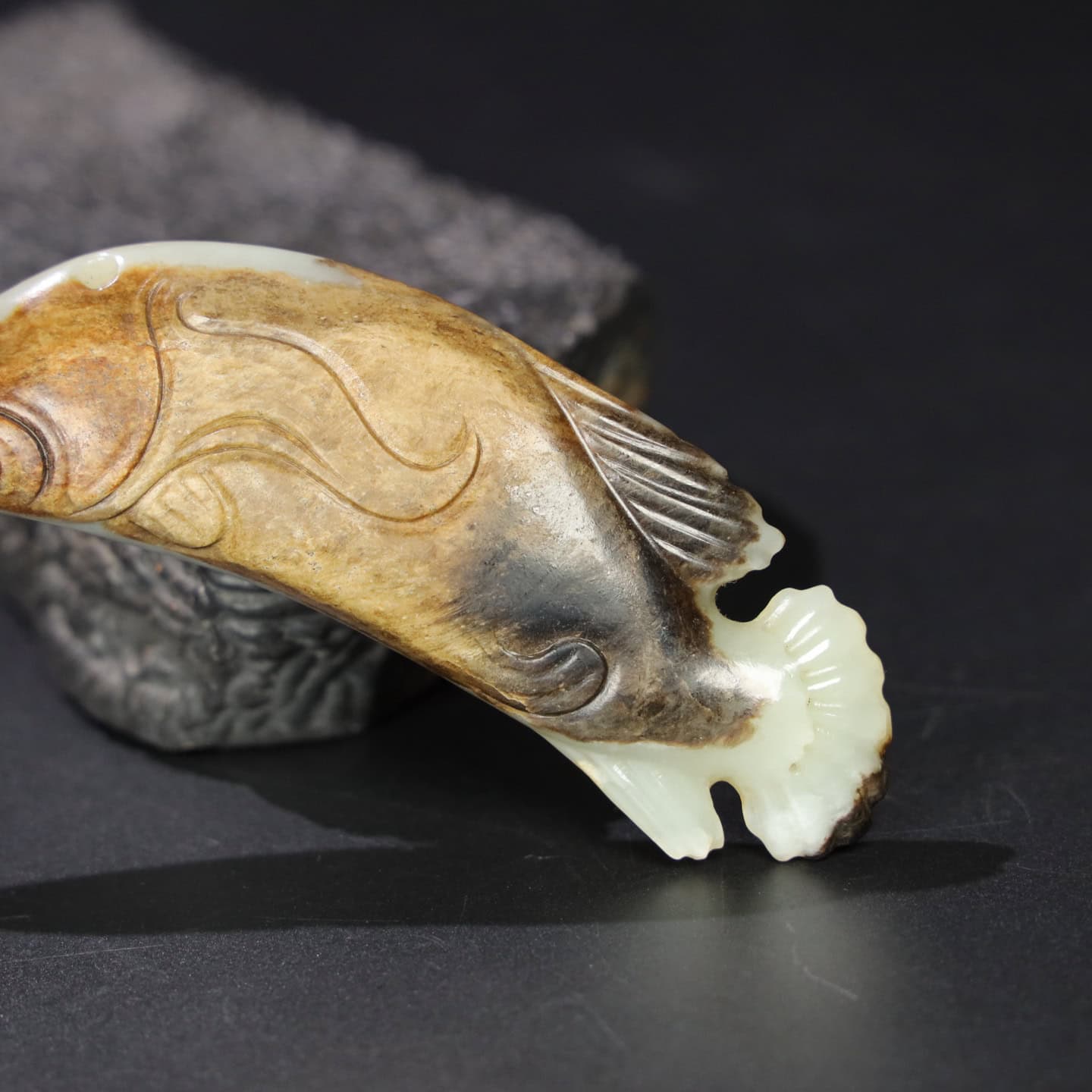 Chinese Natural Jade Carved fish