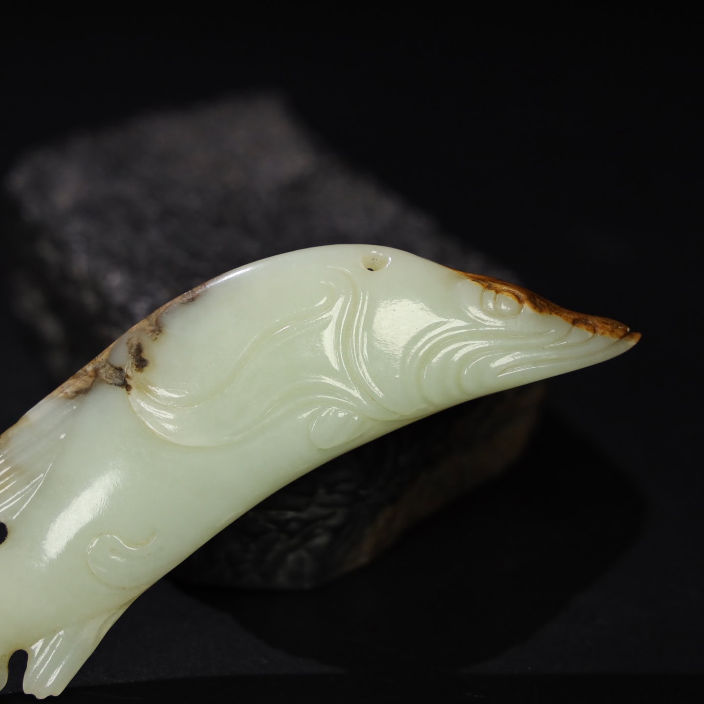 Chinese Natural Jade Carved fish