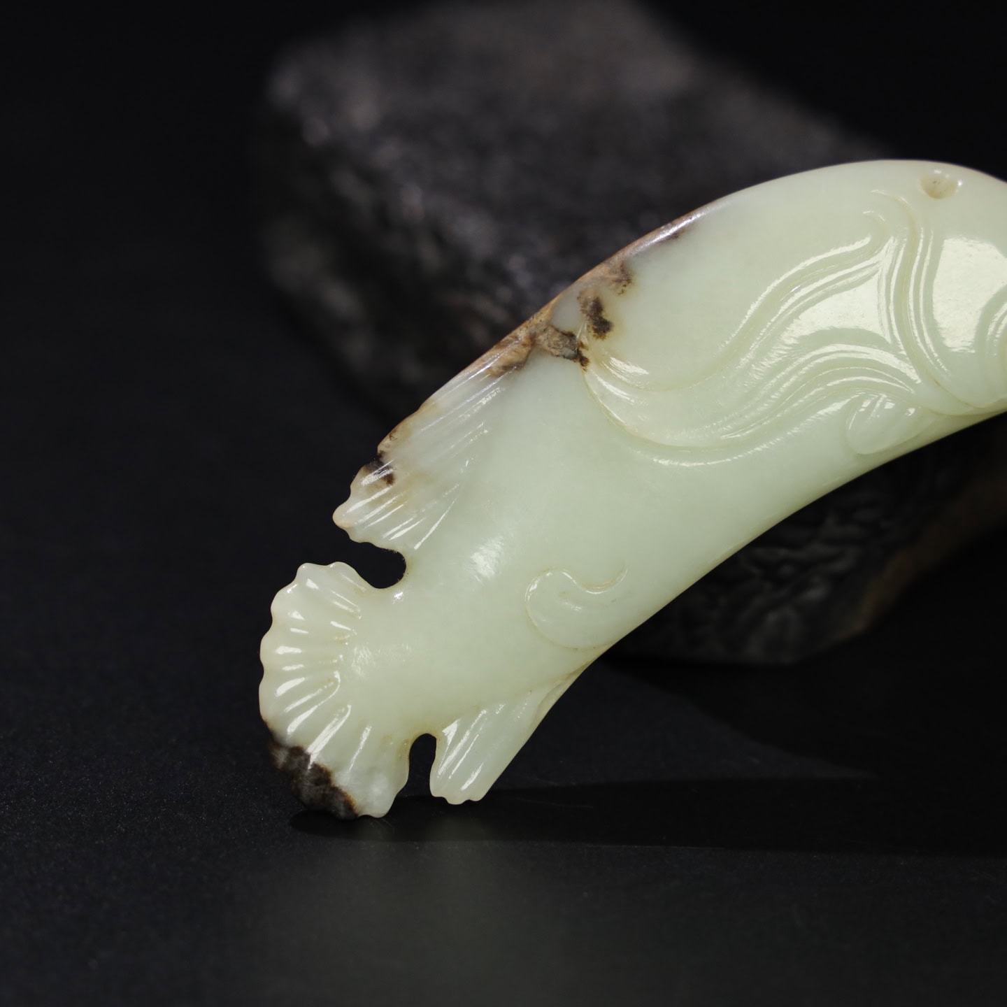 Chinese Natural Jade Carved fish