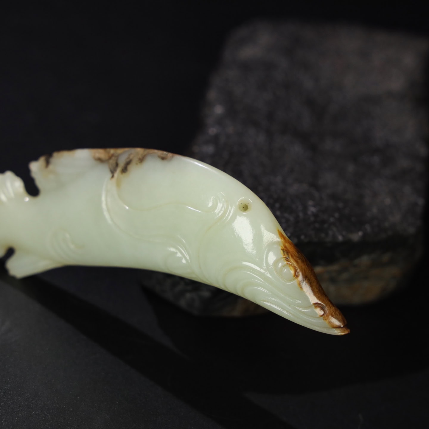 Chinese Natural Jade Carved fish